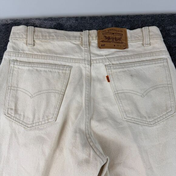 Vtg 90s Levi's 517 Bootcut Orange Tab Men's 33X32 (32X31.5) Cream Made In USA - Picture 13 of 16